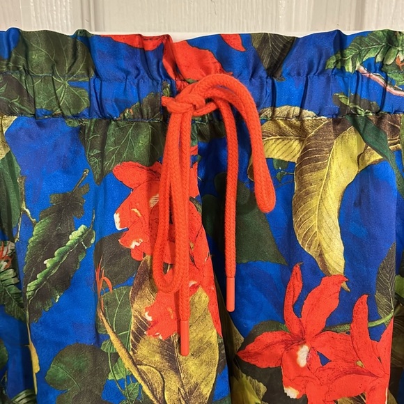 Alice + Olivia Alaine Drawstring Waist Short Tropical Sunrise Sapphire Size XS - Picture 6 of 12